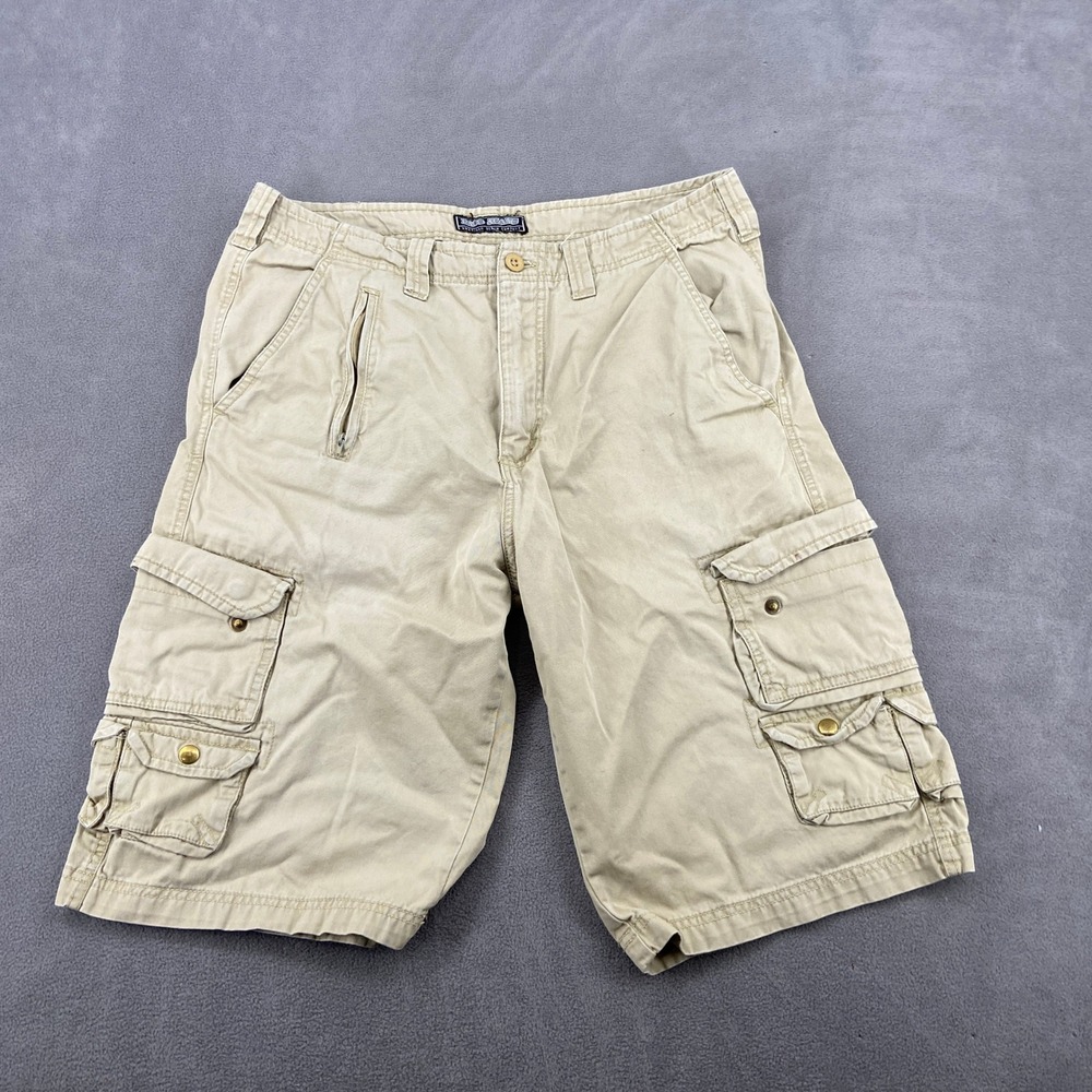 Paco Jeans Vintage Y2K Mens Tan Khaki Cargo Shorts Sz 34 Baggy Gorpcore Utility‎